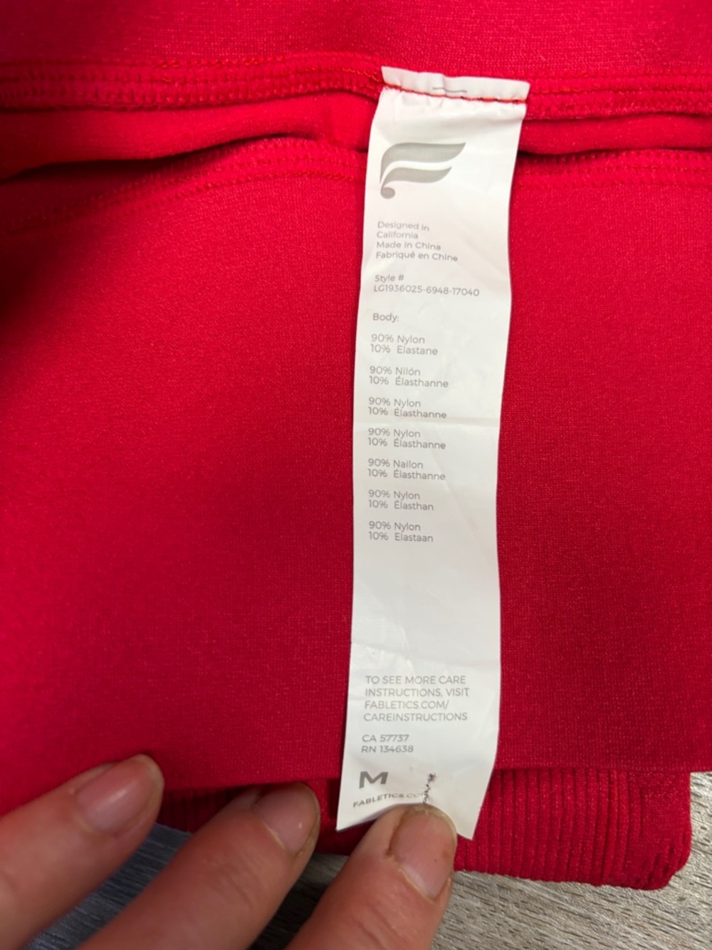 Fabletics compression style size medium Red High-Waist Leggings - Picture 3 of 4